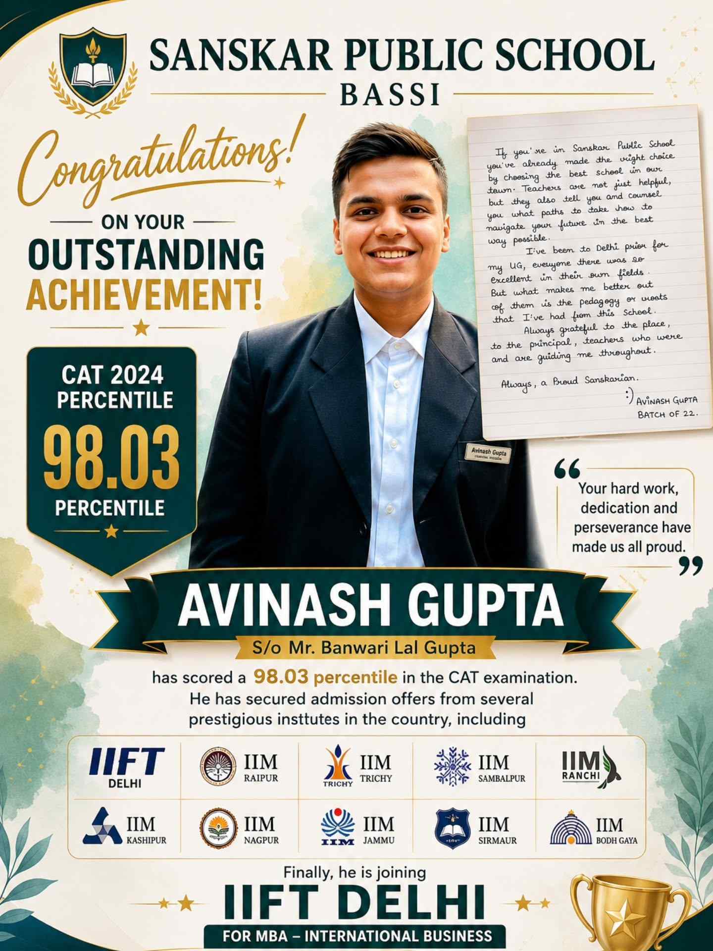 Proud Moments - Sanskar Public School Students